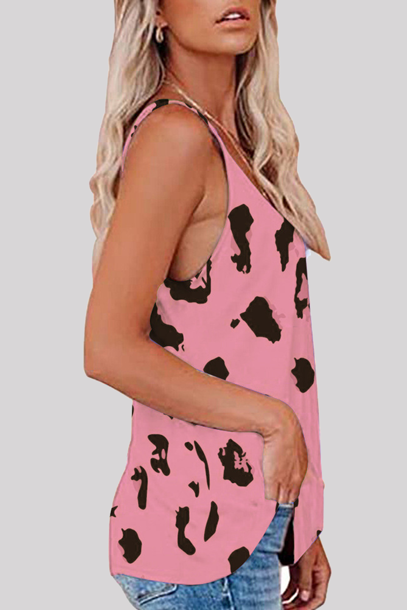 Tops básicos de cuello en V con estampado urbano informal (8 colores)