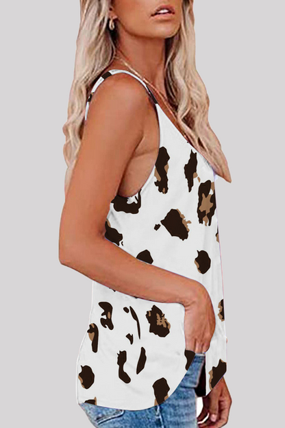 Tops básicos de cuello en V con estampado urbano informal (8 colores)