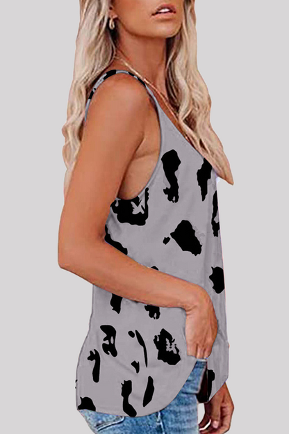 Tops básicos de cuello en V con estampado urbano informal (8 colores)