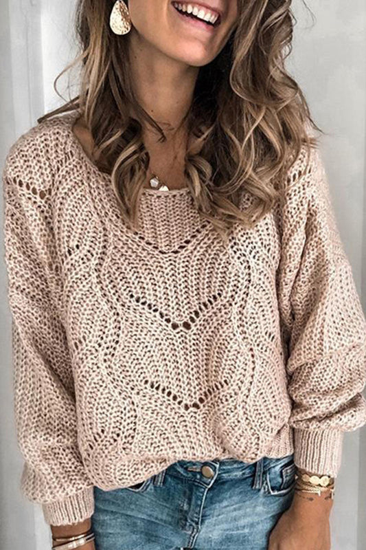 Tops casuales de cuello redondo ahuecados y sólidos (4 colores)