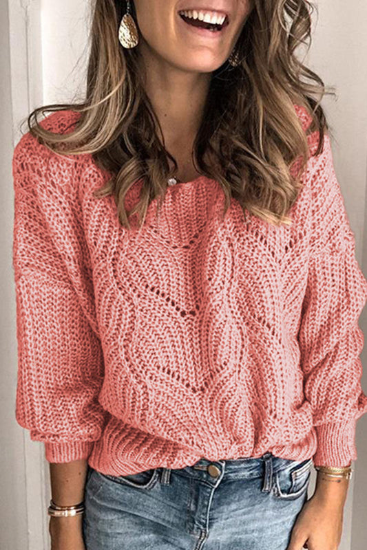 Tops casuales de cuello redondo ahuecados y sólidos (4 colores)