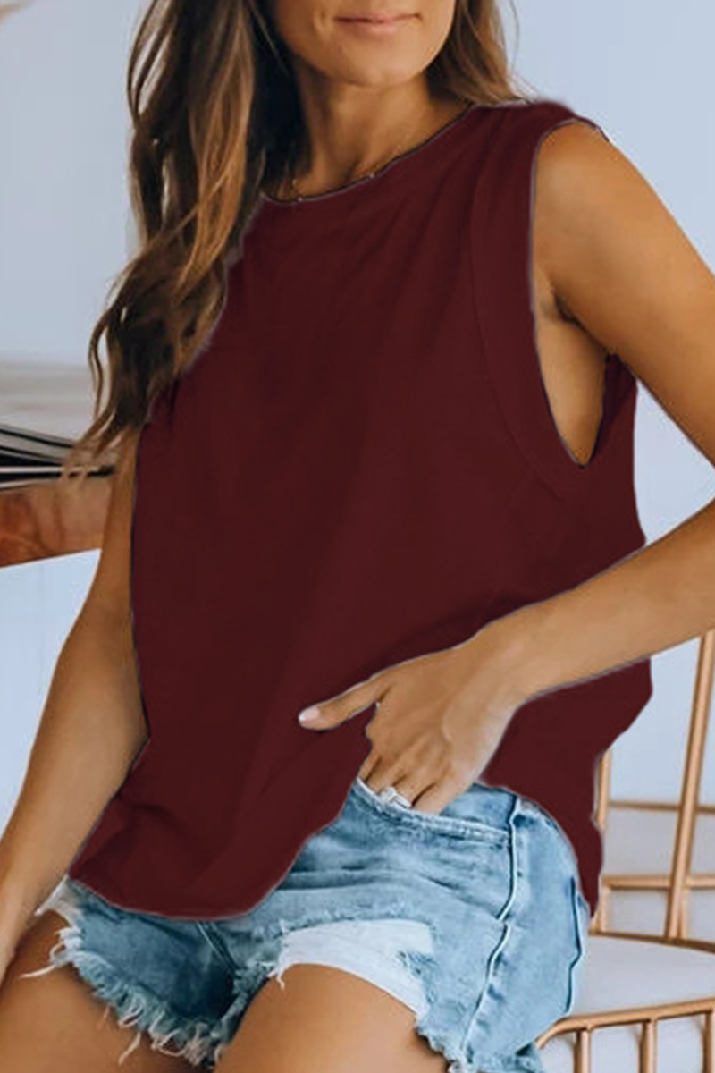 Camisetas básicas informales lisas de cuello redondo (4 colores)