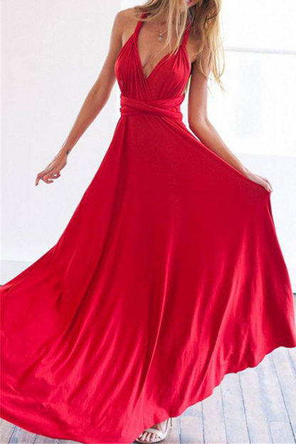 Vestido de noche elegante, de moda, liso, con abertura en la espalda y tirantes finos (20 colores)