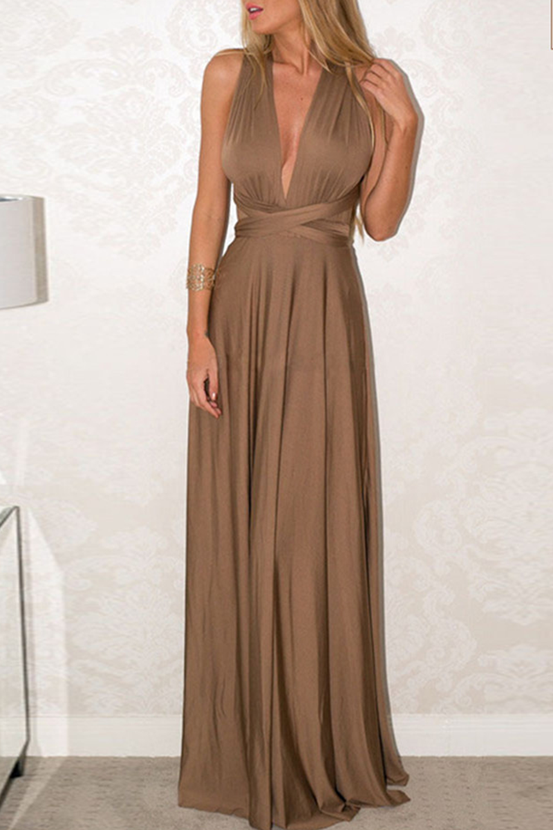 Vestido de noche elegante, de moda, liso, con abertura en la espalda y tirantes finos (20 colores)