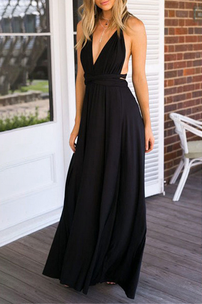 Vestido de noche elegante, de moda, liso, con abertura en la espalda y tirantes finos (20 colores)