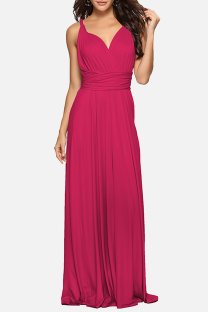 Vestido de noche elegante, de moda, liso, con abertura en la espalda y tirantes finos (20 colores)