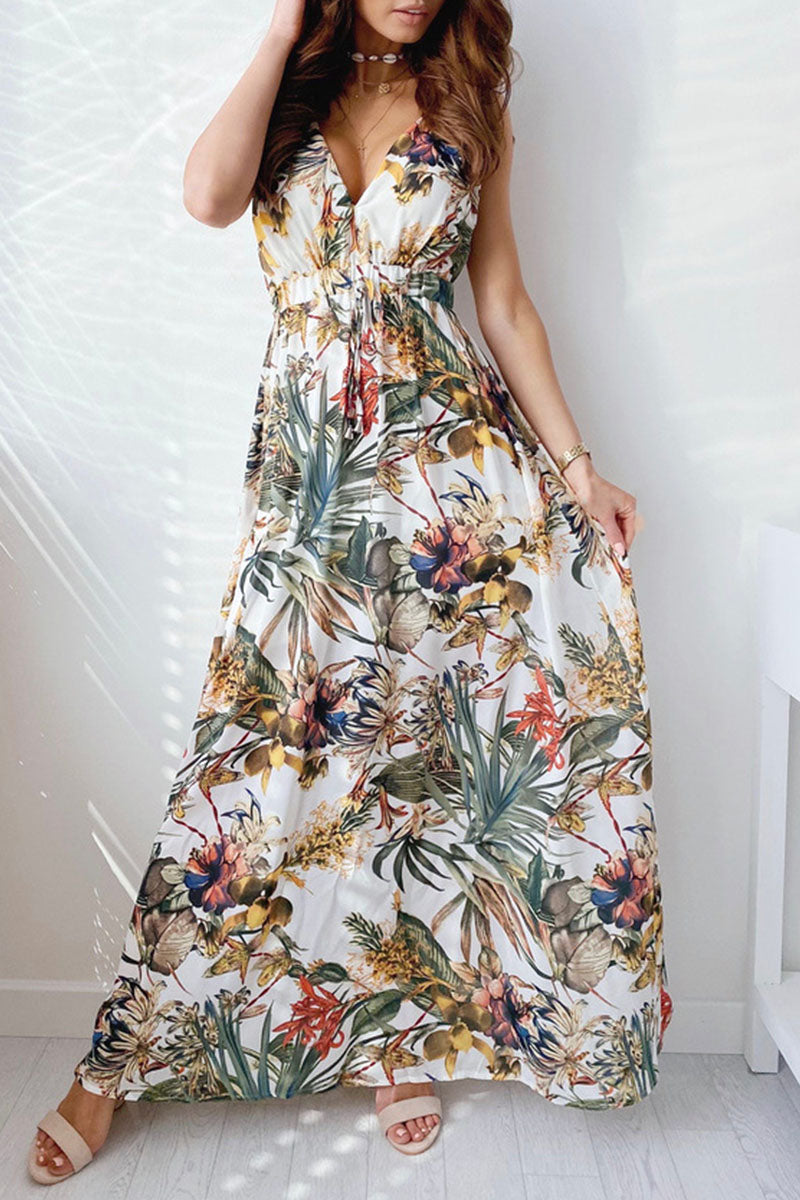 Vestidos de moda con escote en V y estampado dulce (4 colores)