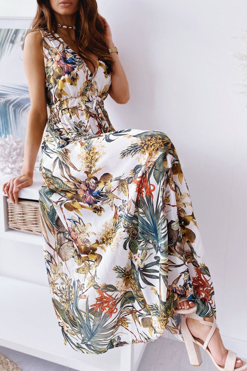 Vestidos de moda con escote en V y estampado dulce (4 colores)