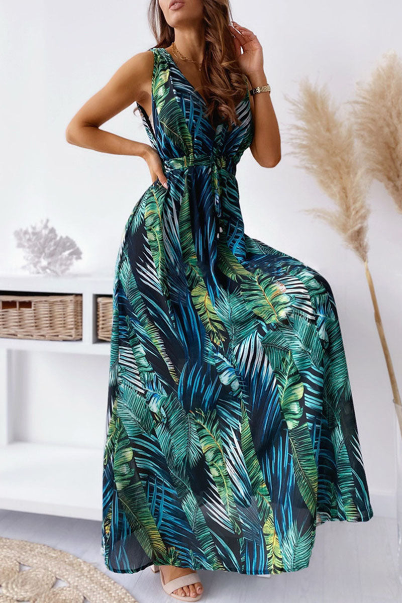 Vestidos de moda con escote en V y estampado dulce (4 colores)