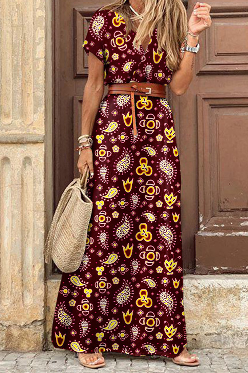 Vestidos elegantes de moda con abertura y escote en V, sin cinturón (7 colores)