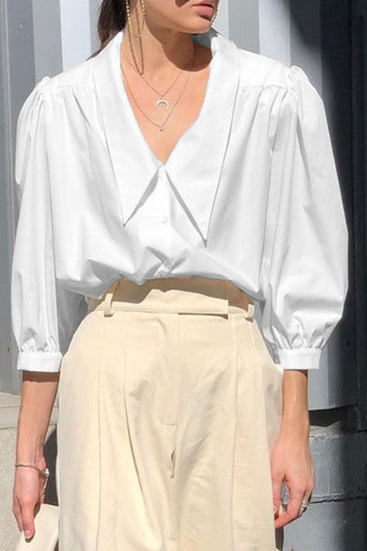Tops de cuello vuelto con parches lisos de moda urbana