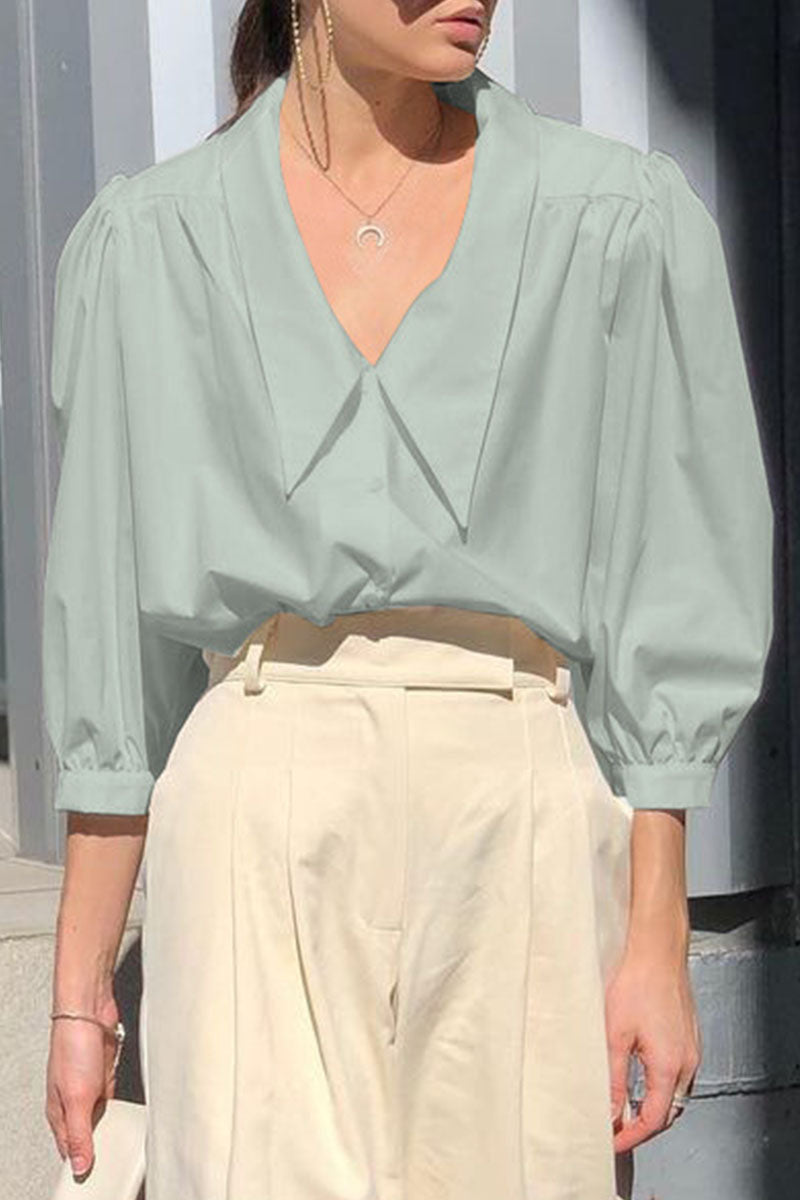 Tops de cuello vuelto con parches lisos de moda urbana