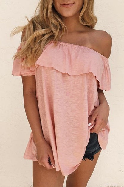 Camisetas de moda con hombros descubiertos (4 colores)