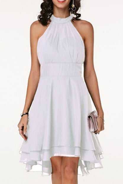 Vestidos de moda urbana con cuello halter liso (7 colores)