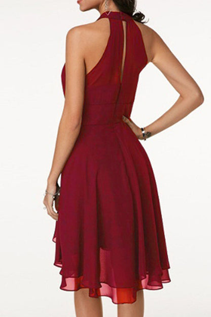 Vestidos de moda urbana con cuello halter liso (7 colores)