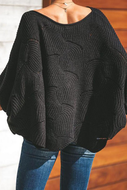 Suéteres elegantes de cuello redondo con retazos ahuecados y sólidos (7 colores)