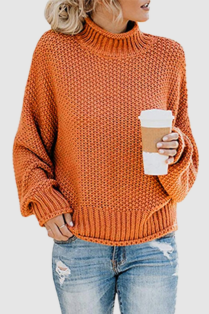 Suéteres casuales de cuello alto con parches sólidos (11 colores)