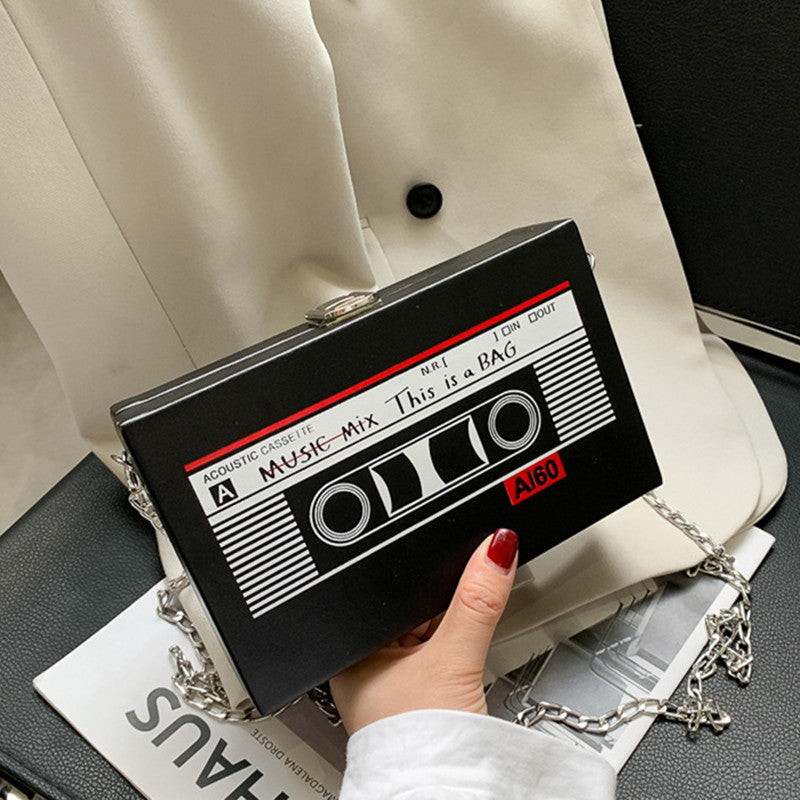Bolso bandolera informal de moda con estampado de cadenas