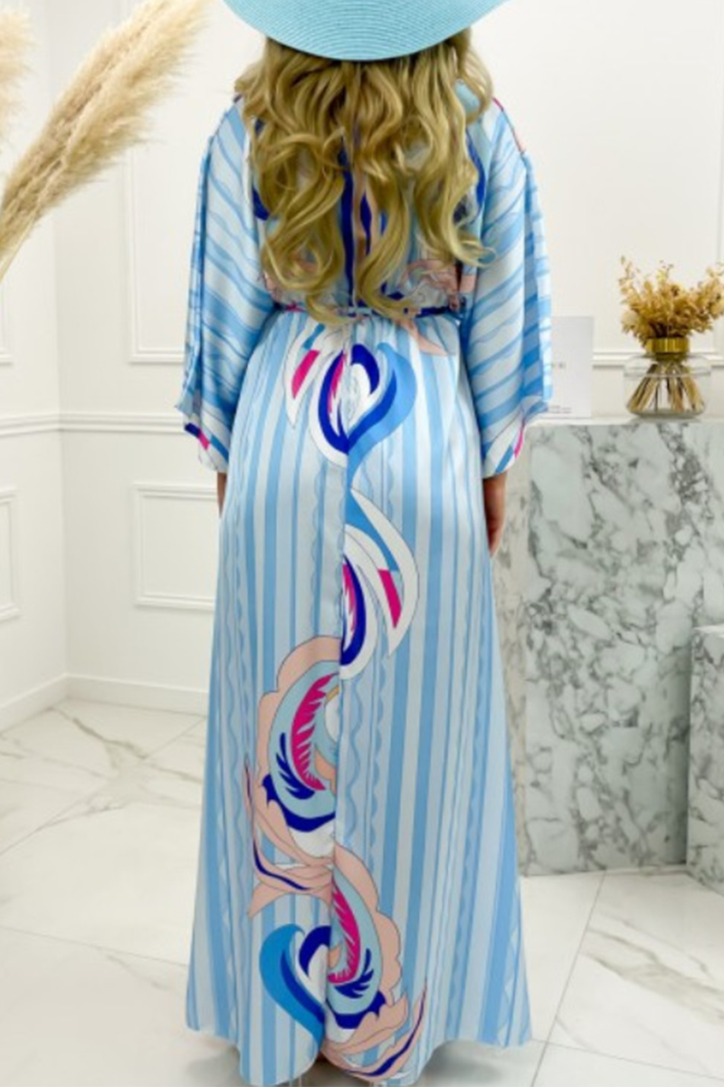 Vestido elegante de moda con escote en V y abertura en el frenillo (4 colores)