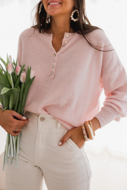 Tops casuales elegantes con hebilla sólida y cuello redondo (5 colores)