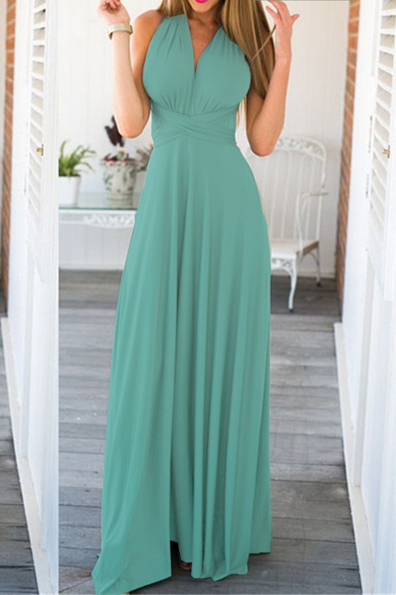 Vestido de noche elegante, de moda, liso, con abertura en la espalda y tirantes finos (20 colores)