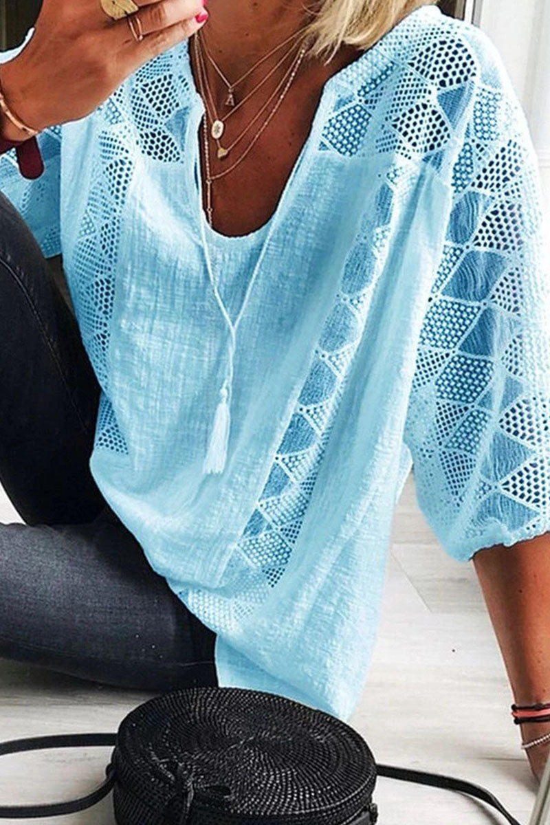 Tops de moda urbana con cuello en V dividido liso (5 colores)