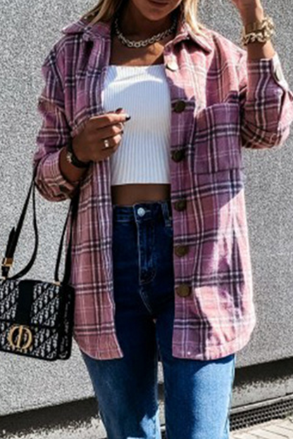 Blusa informal con cuello vuelto y hebilla a cuadros (3 colores)
