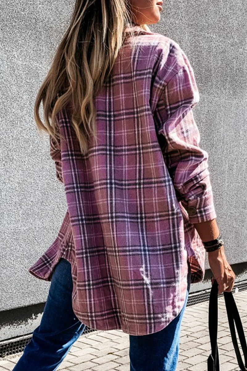 Blusa informal con cuello vuelto y hebilla a cuadros (3 colores)