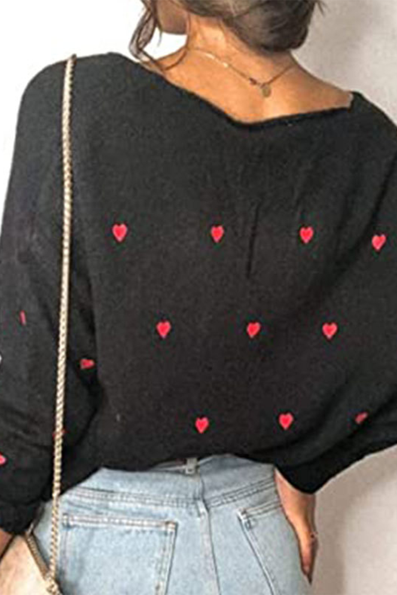 Suéter básico con cuello en V y estampado informal (4 colores)
