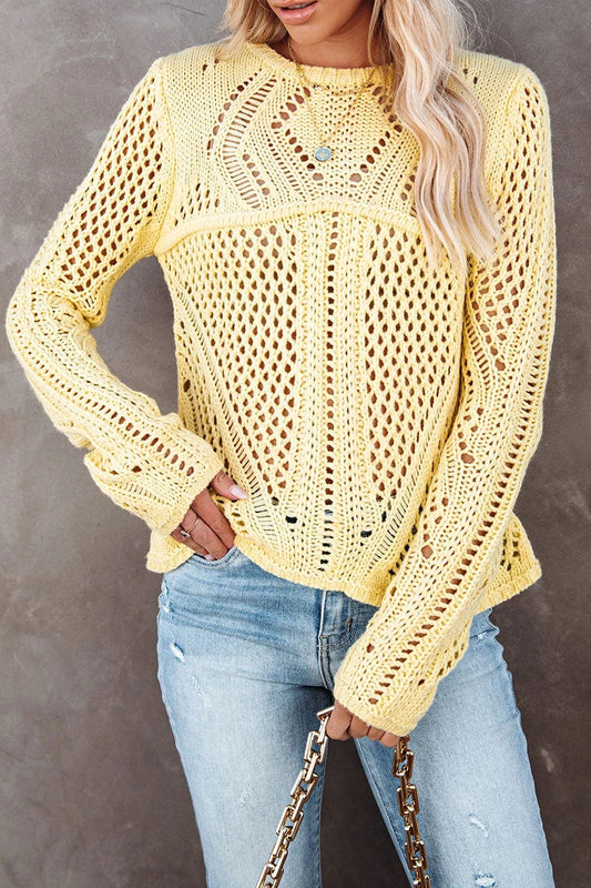 Tops de cuello redondo ahuecados y sólidos de moda urbana