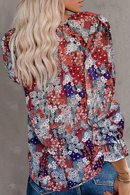 Tops de cuello en V con patchwork y estampados de moda urbana