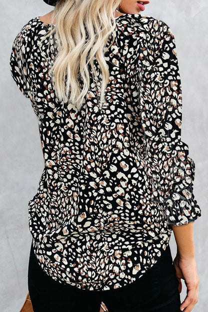Tops de cuello en V con patchwork y estampados de moda urbana