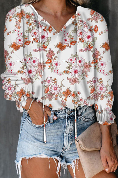 Tops de cuello en V con patchwork y estampados de moda urbana