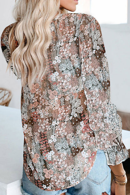 Tops de cuello en V con patchwork y estampados de moda urbana