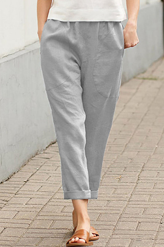 Pantalones rectos sueltos sólidos casuales de moda