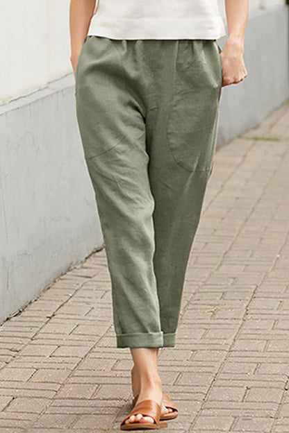 Pantalones rectos sueltos sólidos casuales de moda