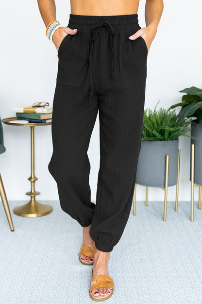 Pantalones Harlan casuales de color liso con bolsillos y parches, holgados, de cintura media (6 colores)