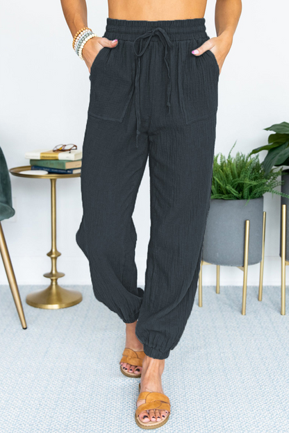 Pantalones Harlan casuales de color liso con bolsillos y parches, holgados, de cintura media (6 colores)