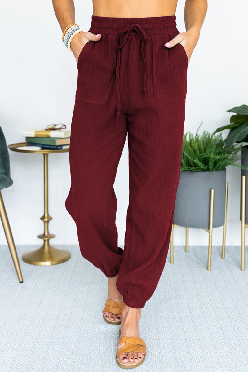 Pantalones Harlan casuales de color liso con bolsillos y parches, holgados, de cintura media (6 colores)