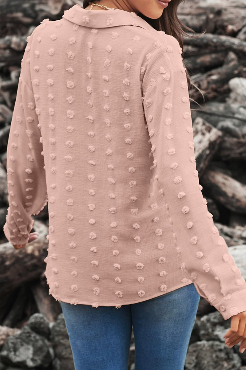 Blusas elegantes con cuello vuelto, hebilla y patchwork liso (6 colores)
