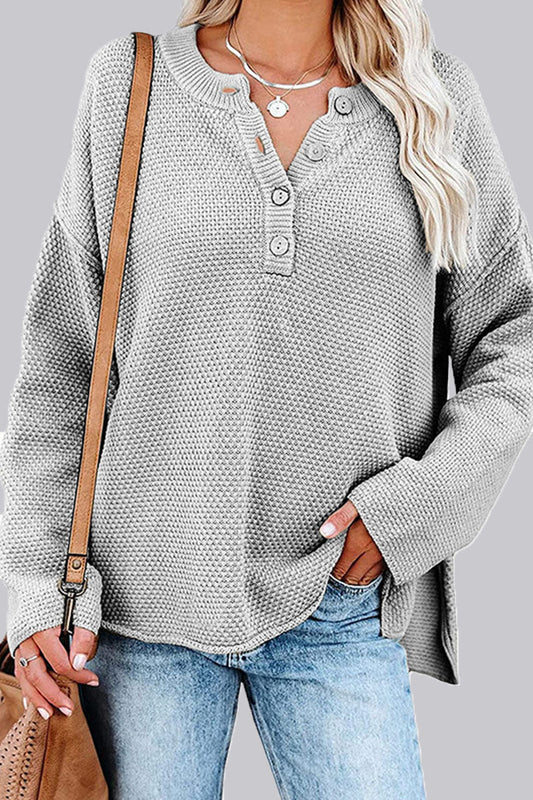Tops casuales de cuello redondo con abertura en el pecho (7 colores)