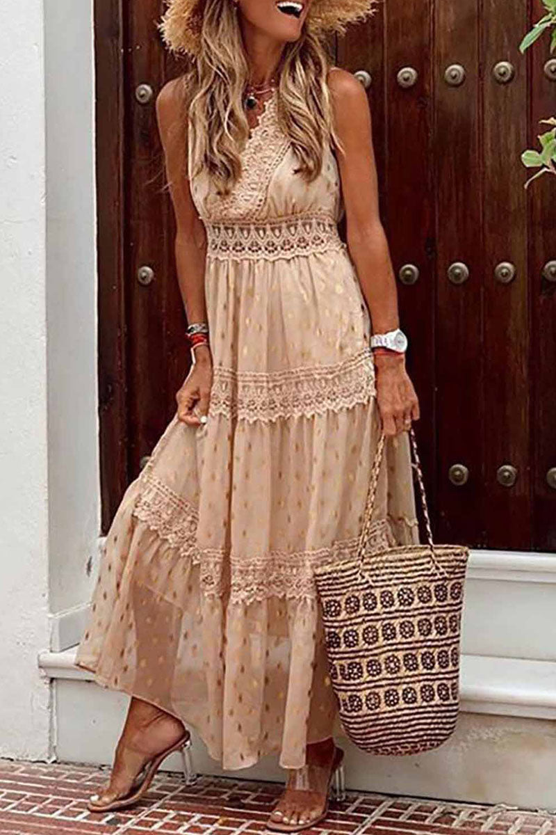 Vestidos de moda con cuello en V y falda pastel de patchwork liso (5 colores)