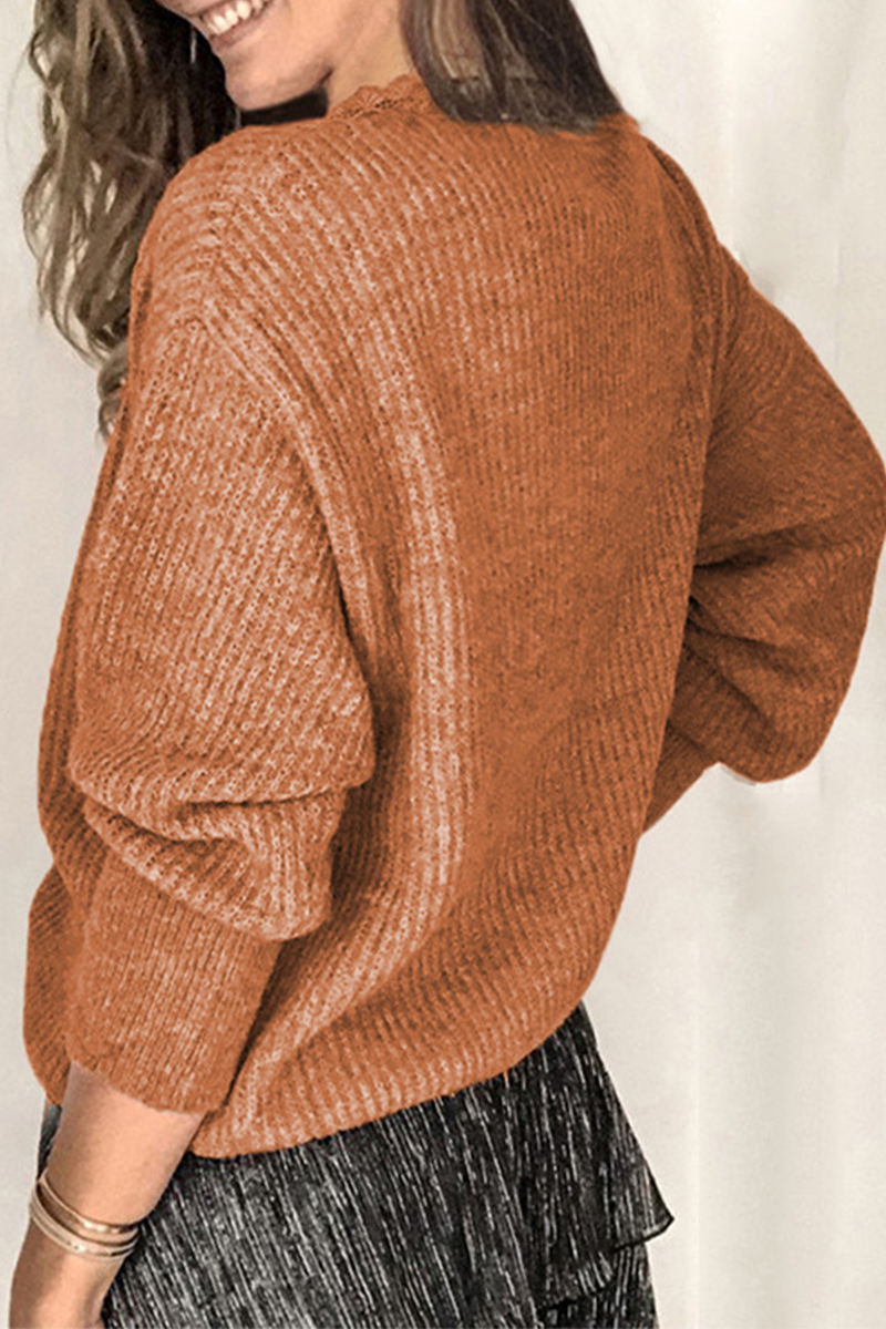 Tops casuales de encaje liso con hebilla y escote en V (12 colores)