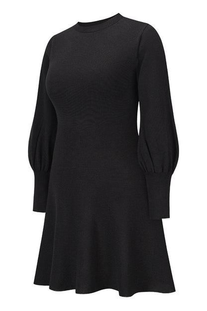 Vestidos de celebridades de moda con cuello redondo, patchwork liso y corte A (4 colores)