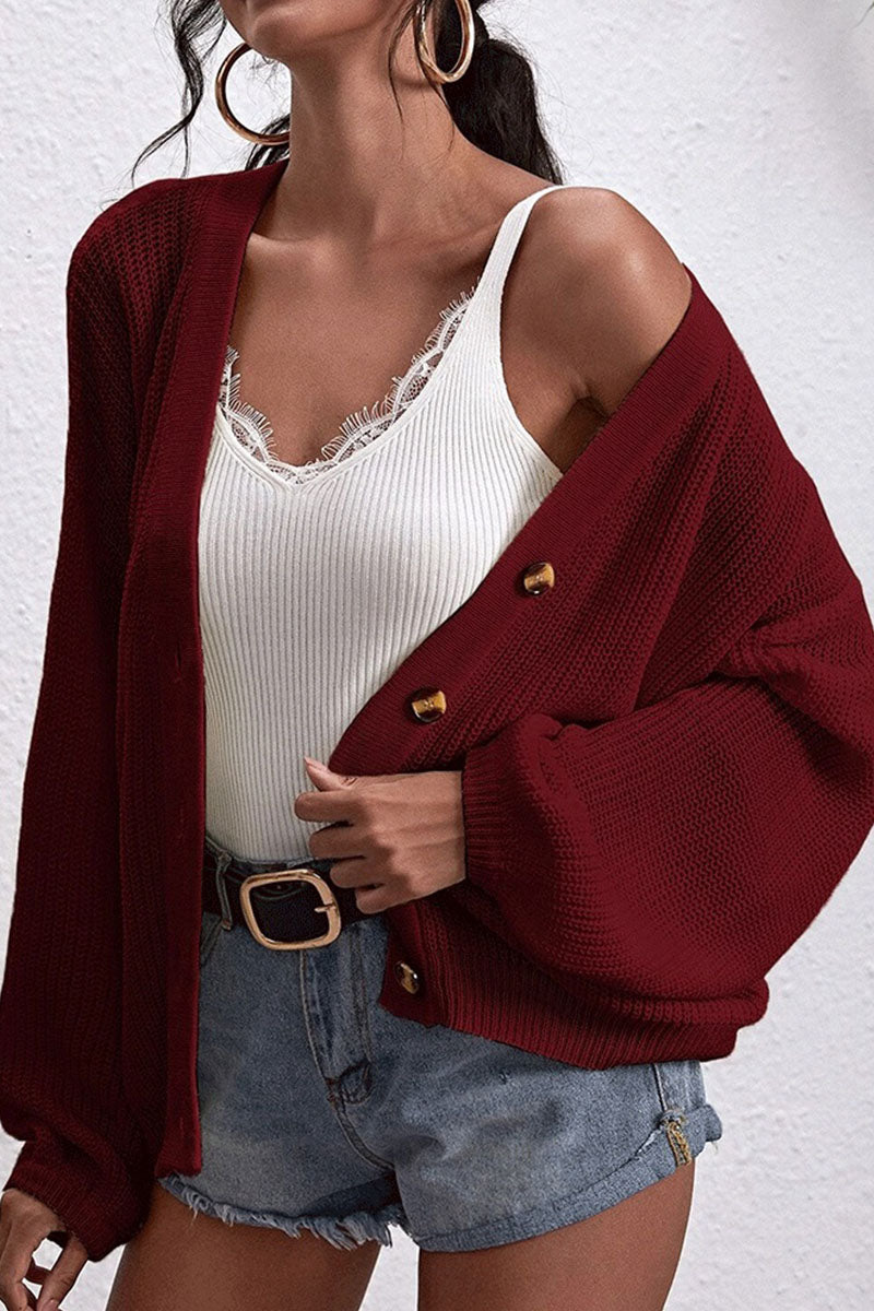 Tops casuales de moda con cuello en V y abertura en la parte superior lisa