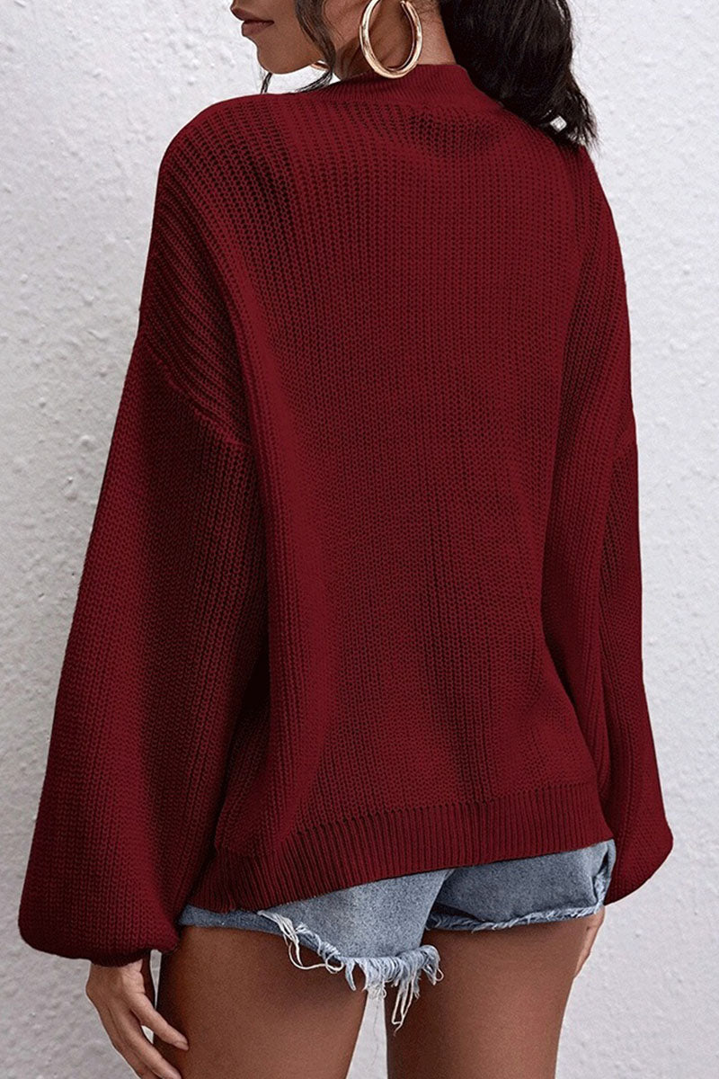 Tops casuales de moda con cuello en V y abertura en la parte superior lisa