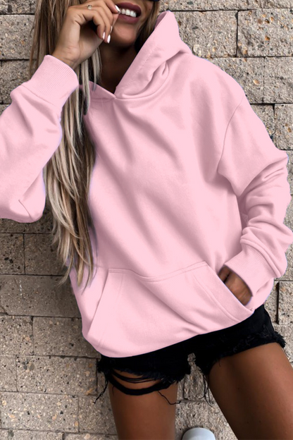 Sudadera con capucha y cuello alto, informal, de estilo urbano, con bolsillos y parches lisos (4 colores)