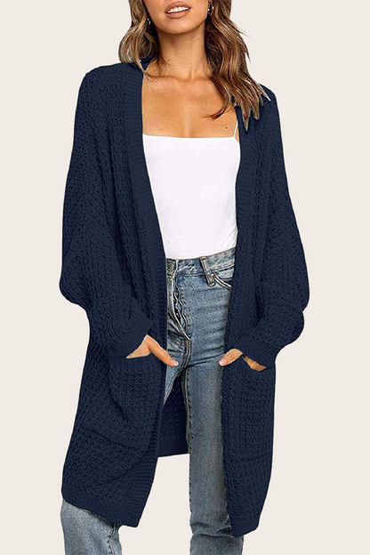 Suéter informal con cuello en V y bolsillos sólidos (10 colores)