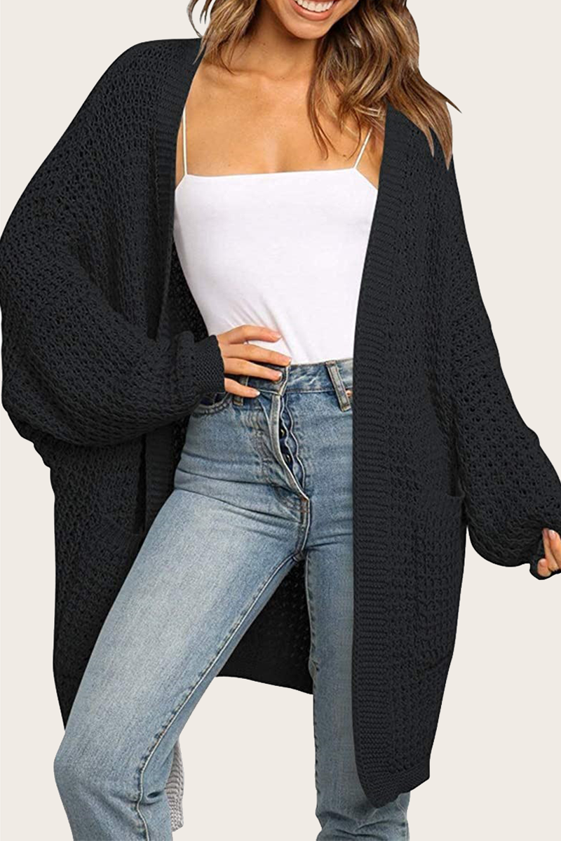 Suéter informal con cuello en V y bolsillos sólidos (10 colores)
