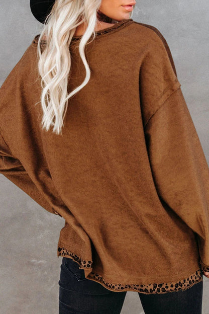Camisetas de cuello en V con abertura lateral lisa de Fashion Street
